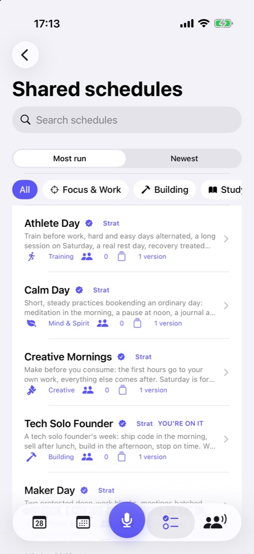Shared schedules